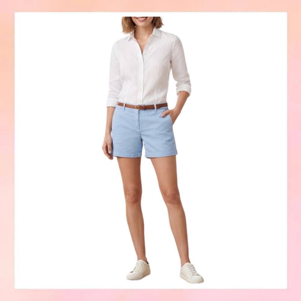 J.Crew Light Blue Chino Cotton Stretch Casual Shorts Size 2